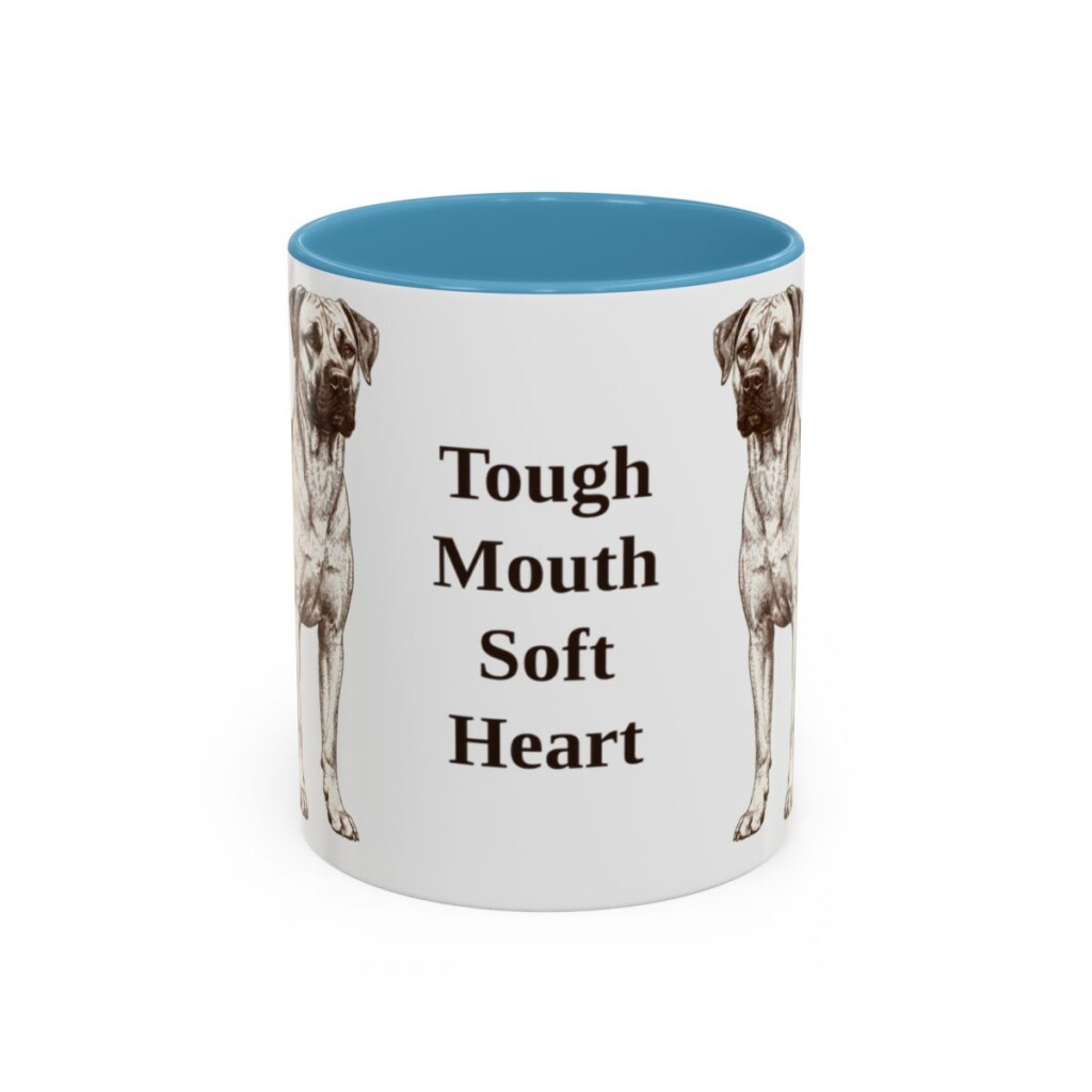 11oz Funny Black Mouth Cur Mug, Tough Mouth Soft Heart, Vintage Dog Coffee Mug, Dog Lover Gift