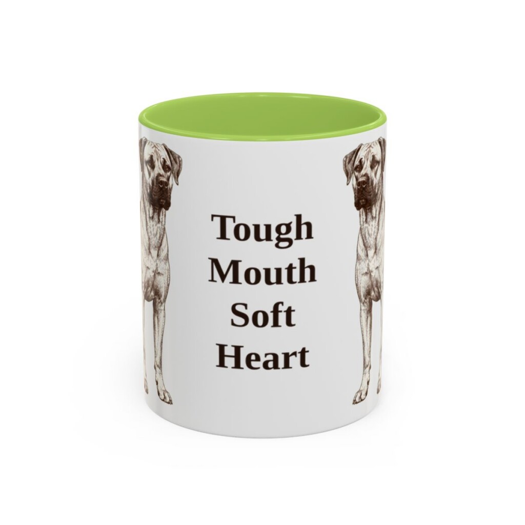 11oz Funny Black Mouth Cur Mug, Tough Mouth Soft Heart, Vintage Dog Coffee Mug, Dog Lover Gift