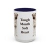 15oz Funny Black Mouth Cur Mug, Tough Mouth Soft Heart, Vintage Dog Coffee Mug, Dog Lover Gift