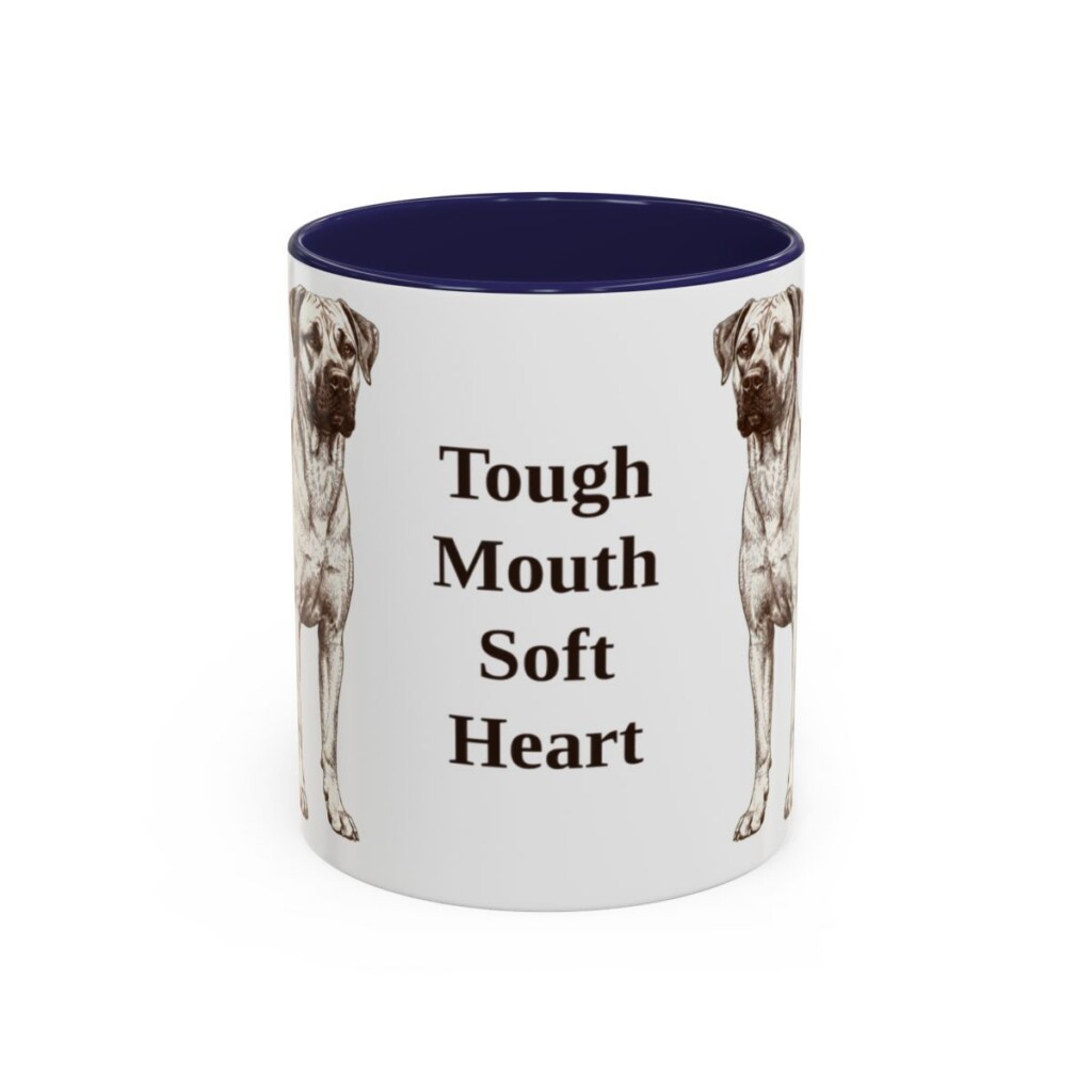 11oz Funny Black Mouth Cur Mug, Tough Mouth Soft Heart, Vintage Dog Coffee Mug, Dog Lover Gift