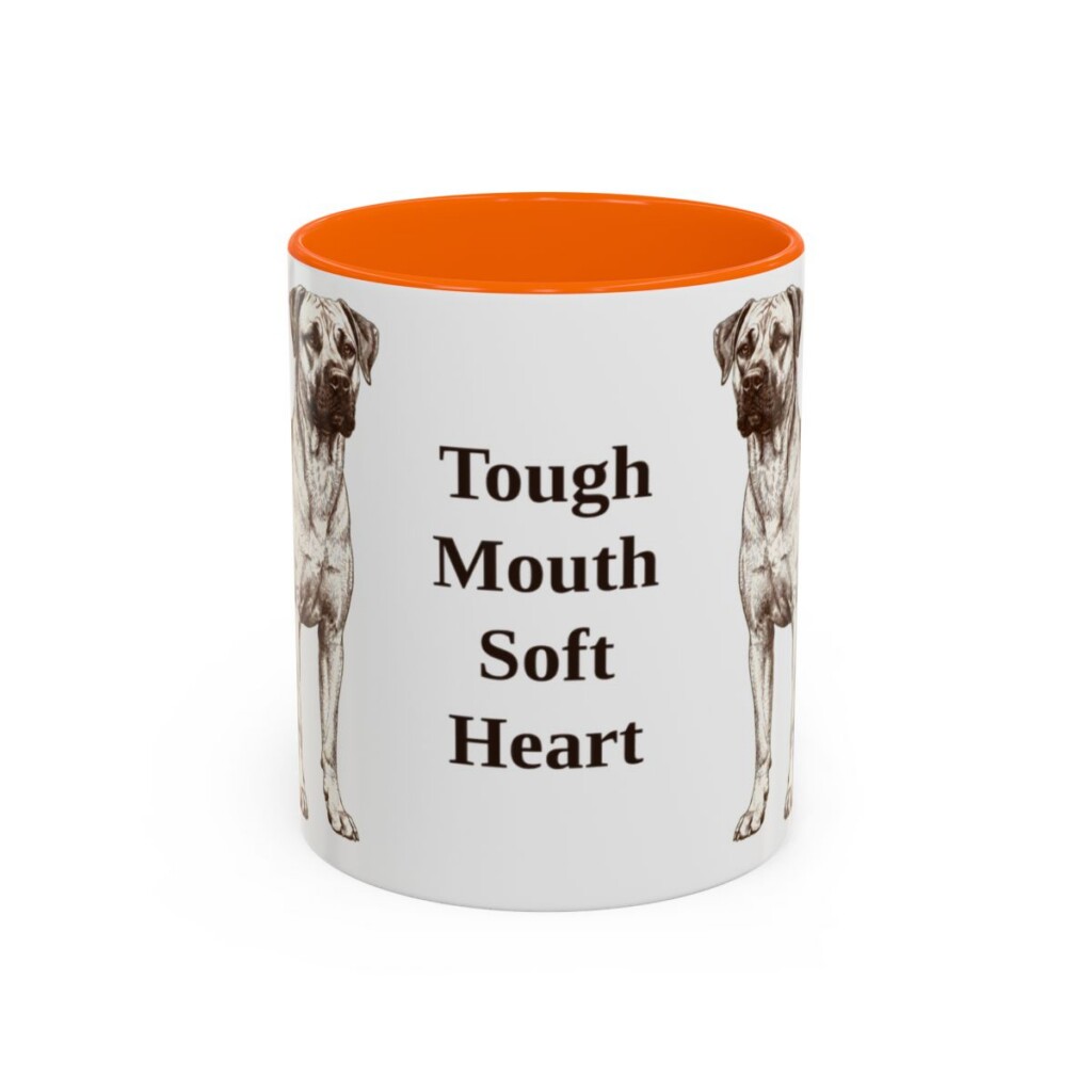 11oz Funny Black Mouth Cur Mug, Tough Mouth Soft Heart, Vintage Dog Coffee Mug, Dog Lover Gift