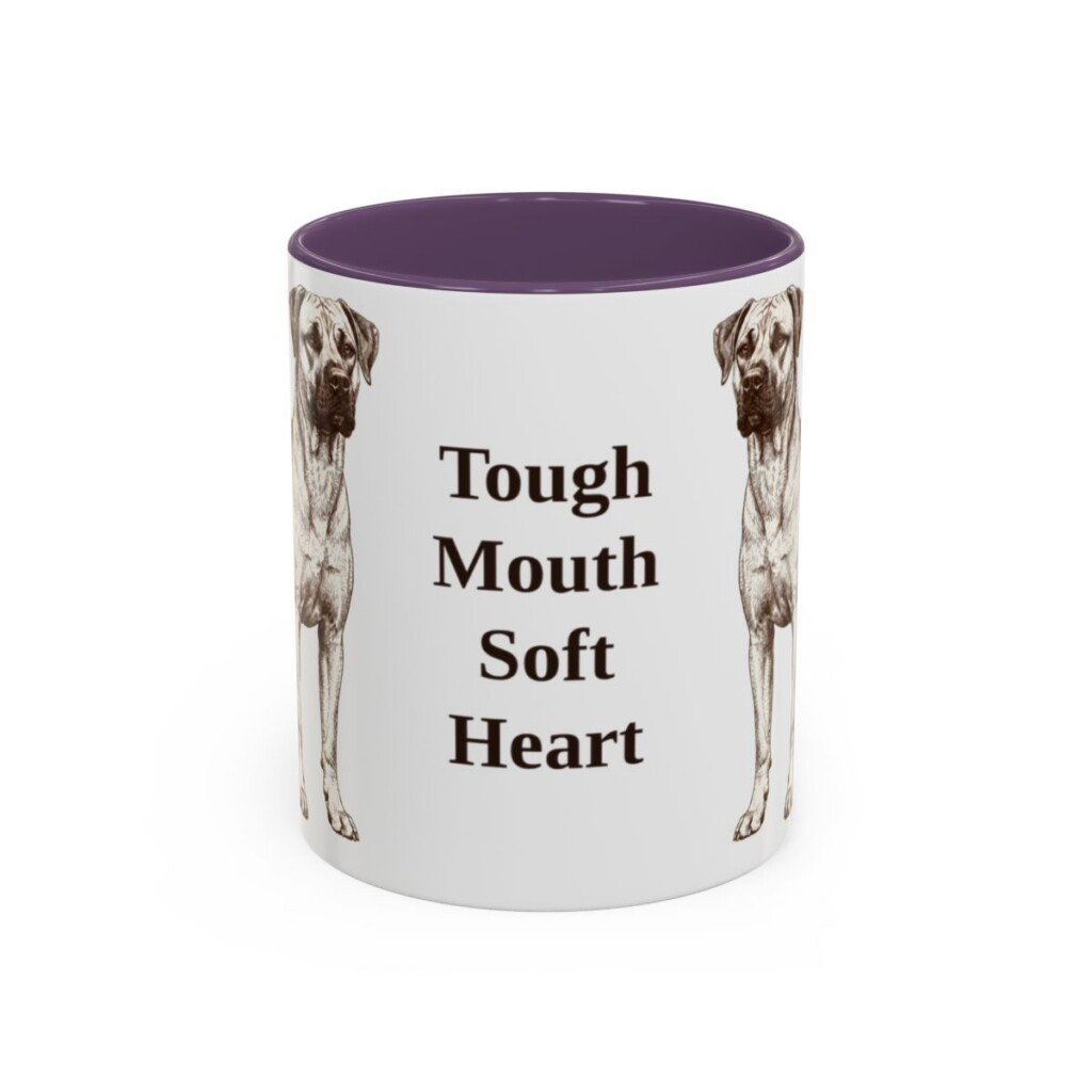 11oz Funny Black Mouth Cur Mug, Tough Mouth Soft Heart, Vintage Dog Coffee Mug, Dog Lover Gift