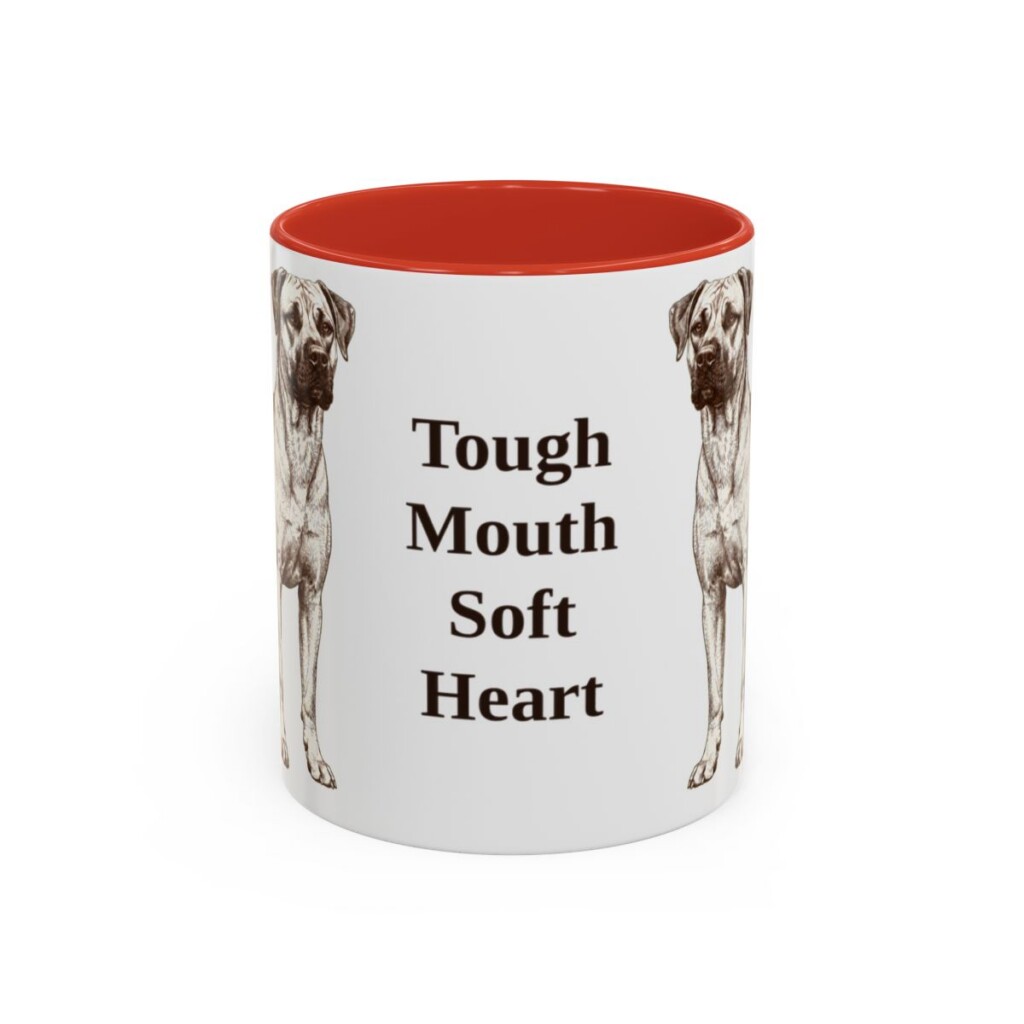 11oz Funny Black Mouth Cur Mug, Tough Mouth Soft Heart, Vintage Dog Coffee Mug, Dog Lover Gift