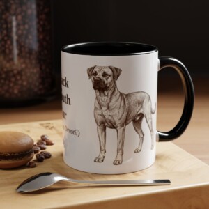 11oz Black Mouth Cur Latin Mug, Black Mouth Cur, Vintage Dog Coffee Mug, Dog Lover Gift