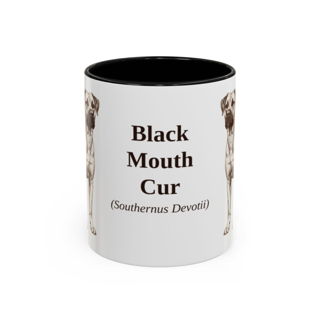 11oz Black Mouth Cur Latin Mug, Black Mouth Cur, Vintage Dog Coffee Mug, Dog Lover Gift