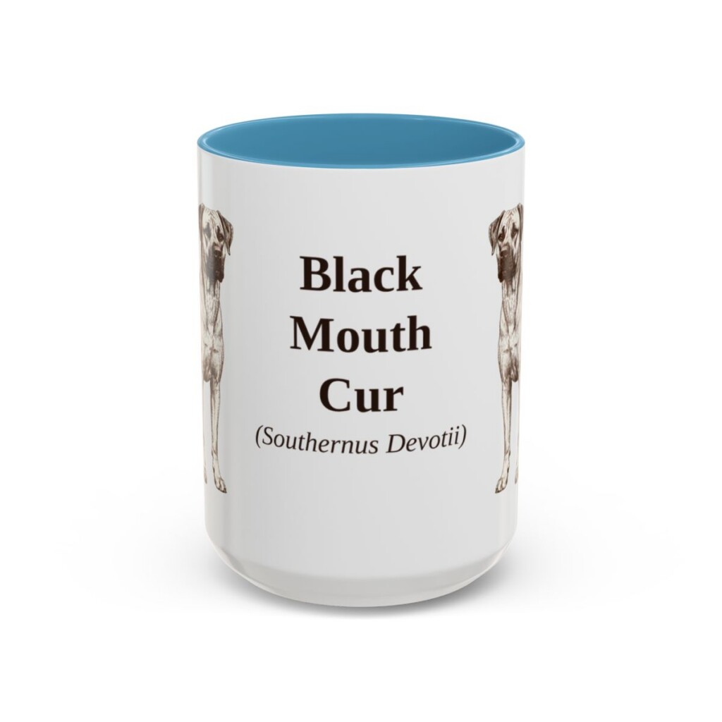 15oz Black Mouth Cur Latin Mug, Black Mouth Cur, Vintage Dog Coffee Mug, Dog Lover Gift