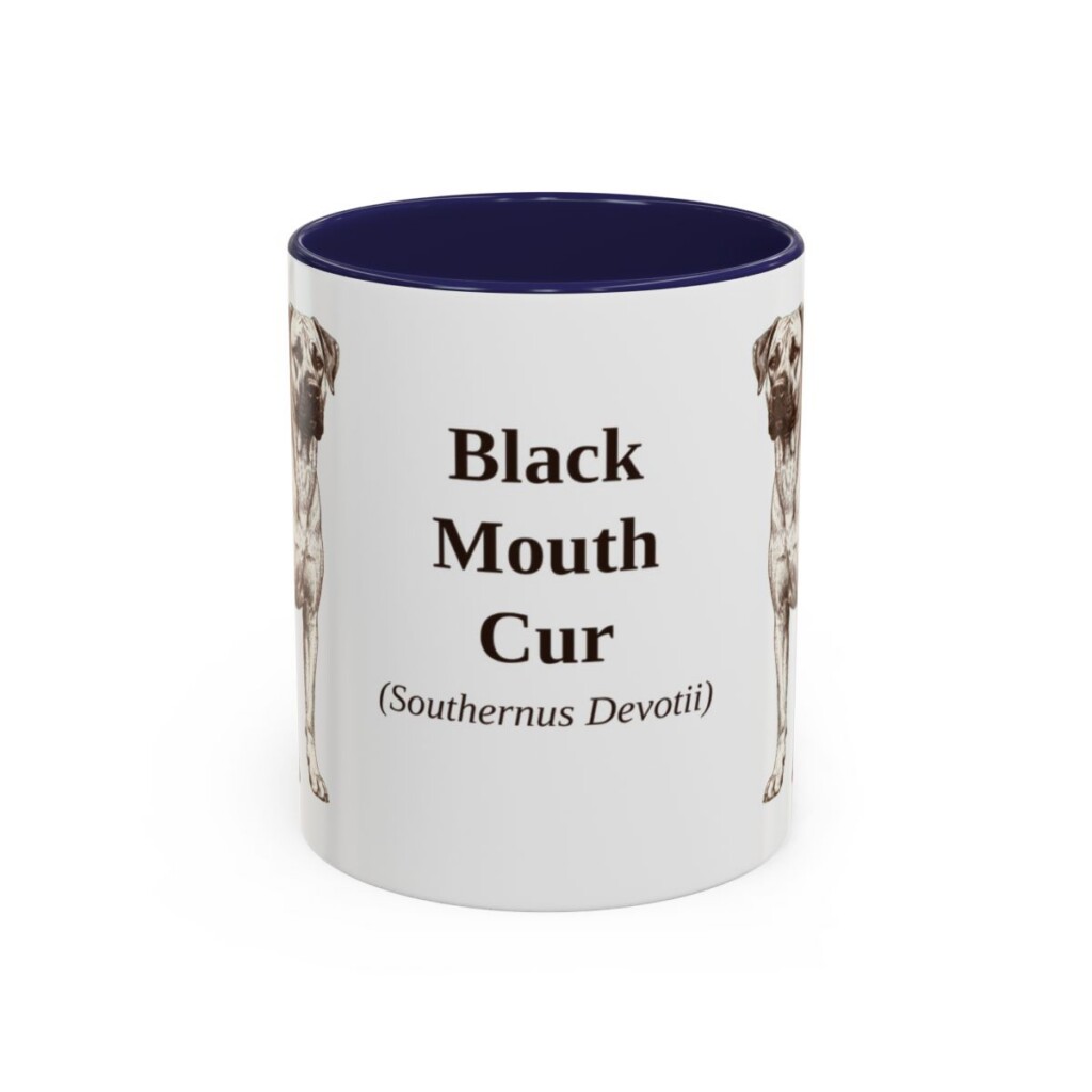 11oz Black Mouth Cur Latin Mug, Black Mouth Cur, Vintage Dog Coffee Mug, Dog Lover Gift