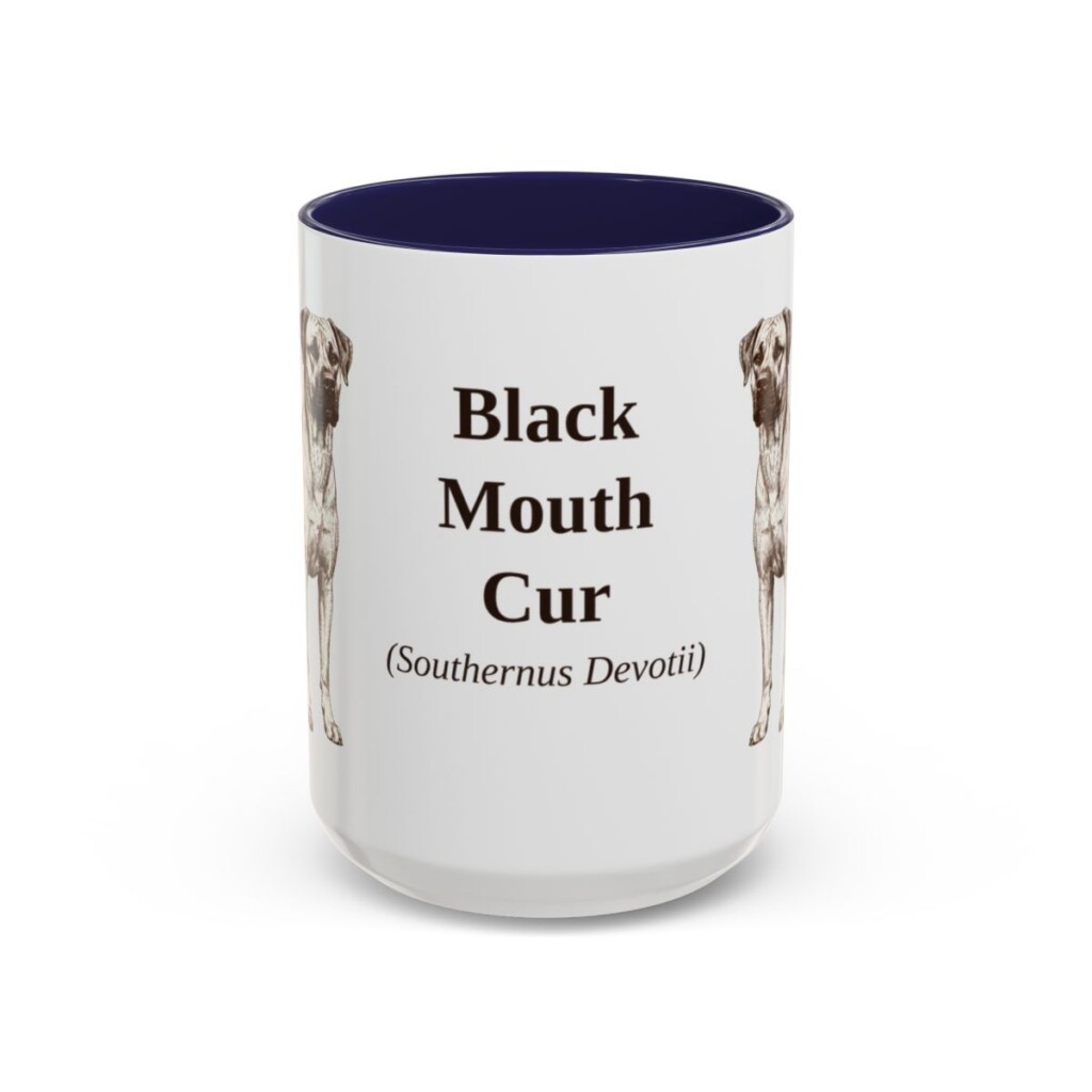 15oz Black Mouth Cur Latin Mug, Black Mouth Cur, Vintage Dog Coffee Mug, Dog Lover Gift