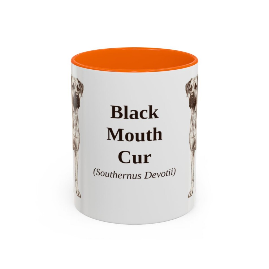 11oz Black Mouth Cur Latin Mug, Black Mouth Cur, Vintage Dog Coffee Mug, Dog Lover Gift