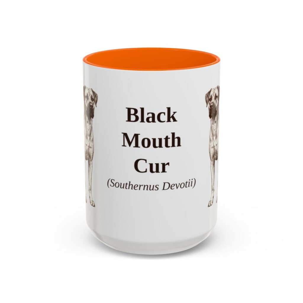 15oz Black Mouth Cur Latin Mug, Black Mouth Cur, Vintage Dog Coffee Mug, Dog Lover Gift