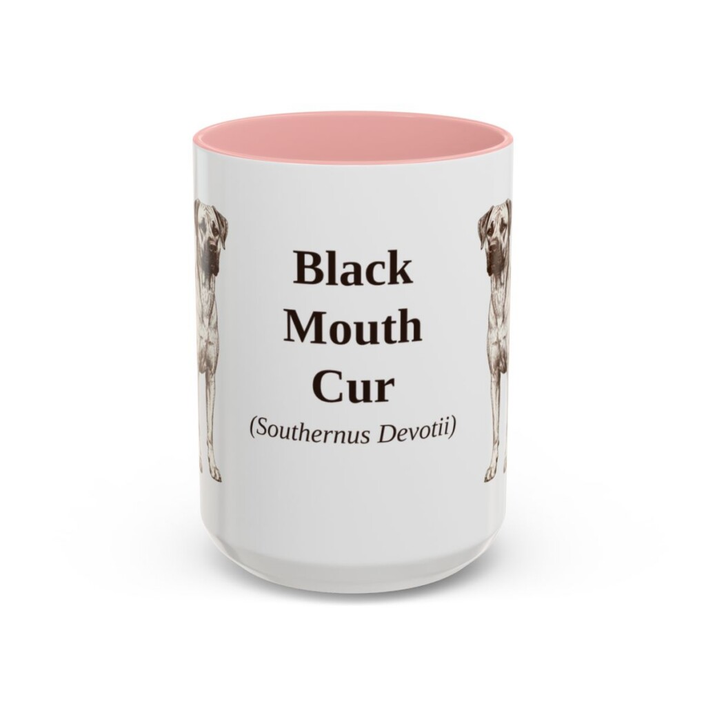 15oz Black Mouth Cur Latin Mug, Black Mouth Cur, Vintage Dog Coffee Mug, Dog Lover Gift
