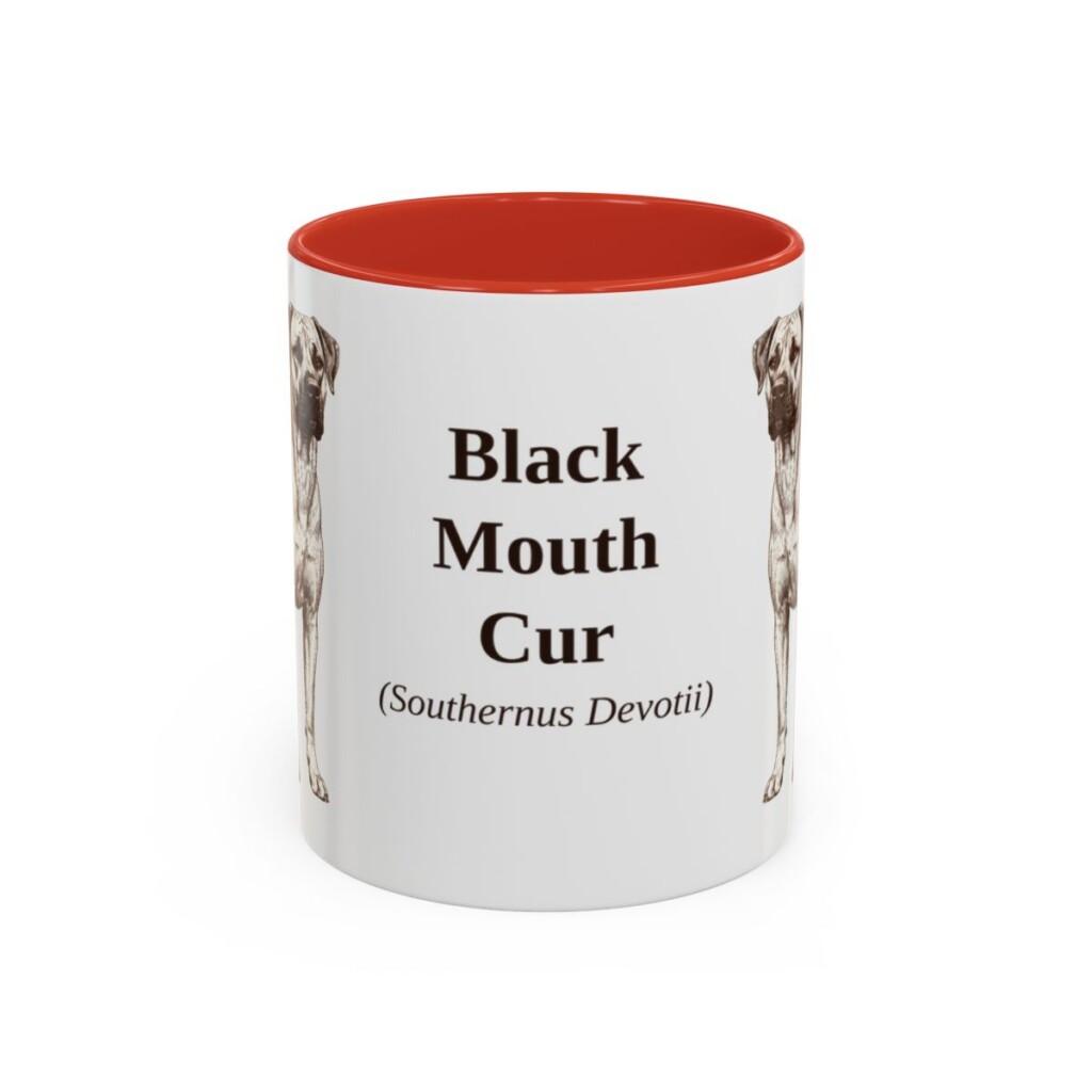 11oz Black Mouth Cur Latin Mug, Black Mouth Cur, Vintage Dog Coffee Mug, Dog Lover Gift