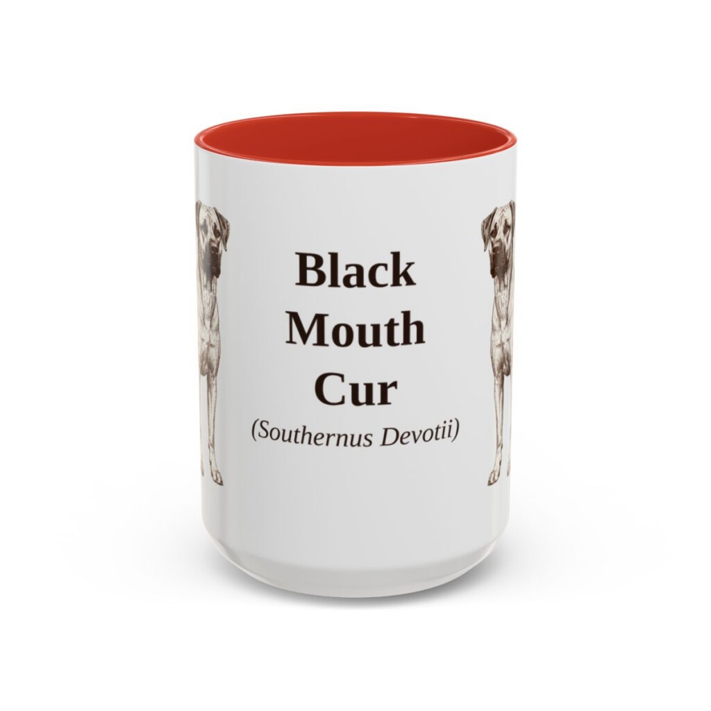 15oz Black Mouth Cur Latin Mug, Black Mouth Cur, Vintage Dog Coffee Mug, Dog Lover Gift