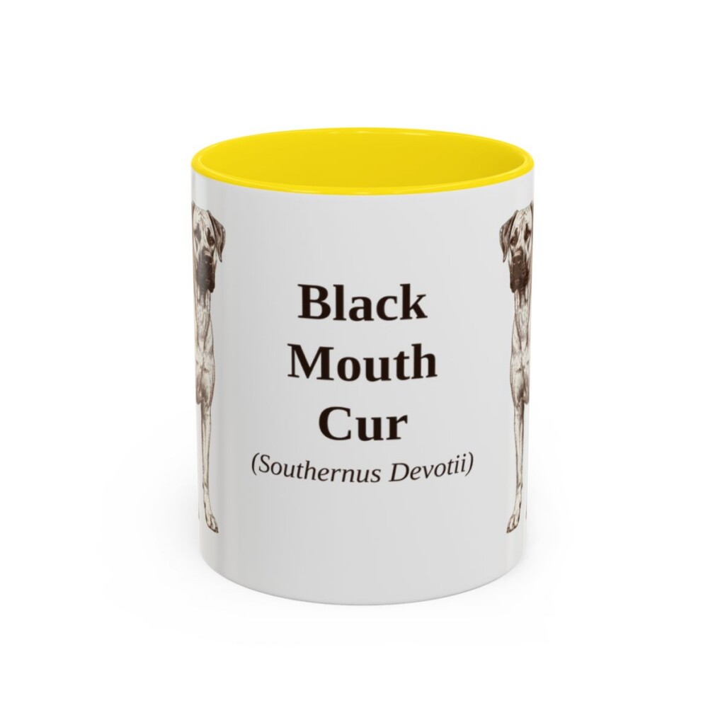 11oz Black Mouth Cur Latin Mug, Black Mouth Cur, Vintage Dog Coffee Mug, Dog Lover Gift