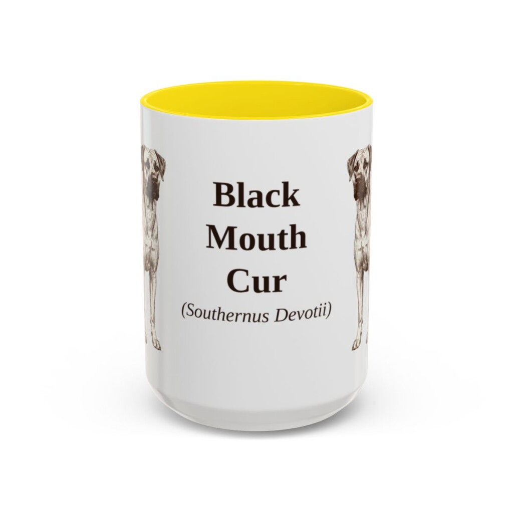 15oz Black Mouth Cur Latin Mug, Black Mouth Cur, Vintage Dog Coffee Mug, Dog Lover Gift