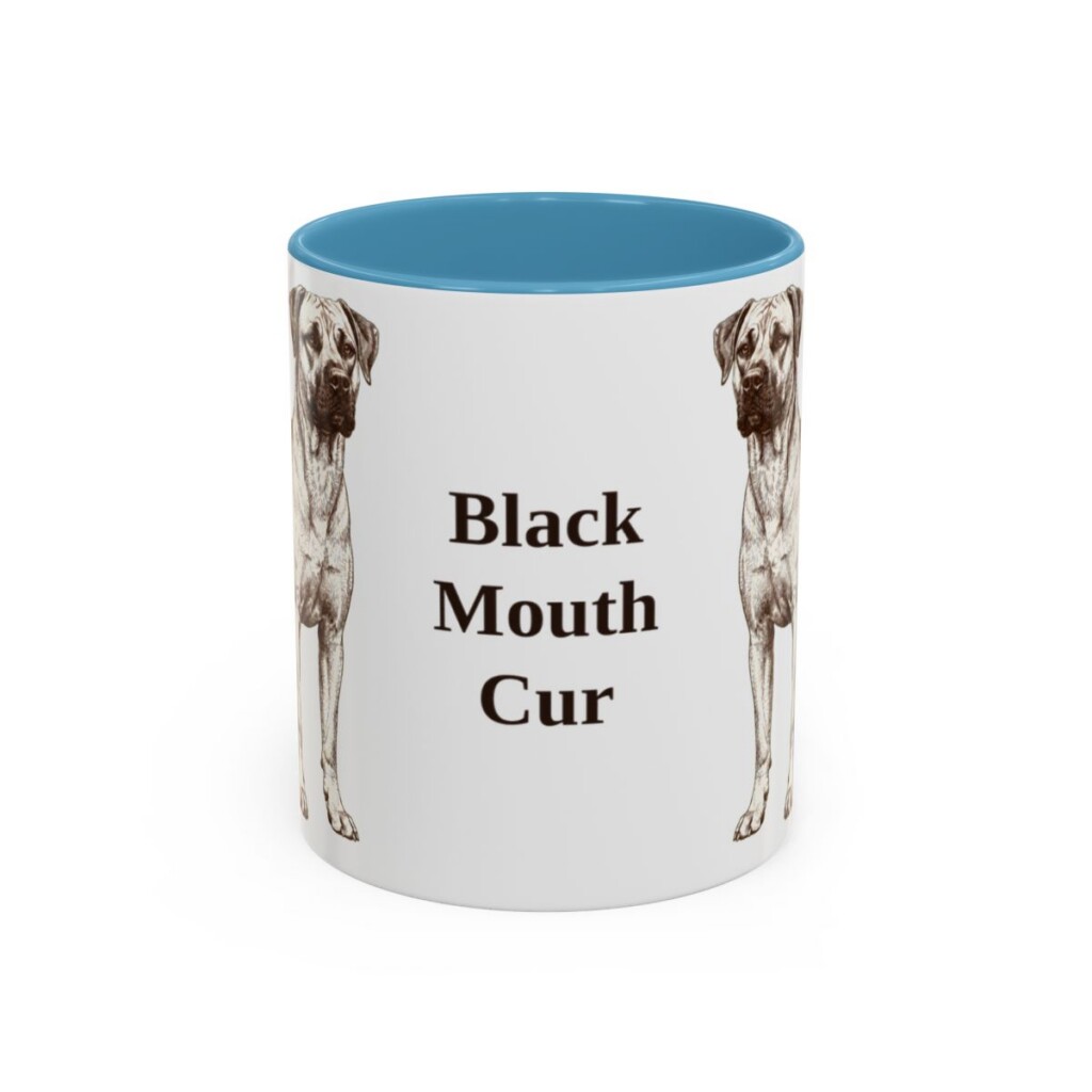 11oz Black Mouth Cur Mug, Vintage Dog Portrait Coffee Mug, Dog Lover Gift