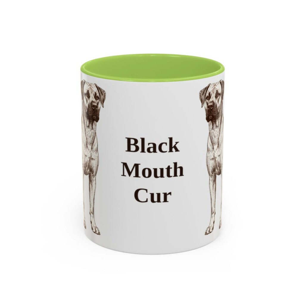 11oz Black Mouth Cur Mug, Vintage Dog Portrait Coffee Mug, Dog Lover Gift