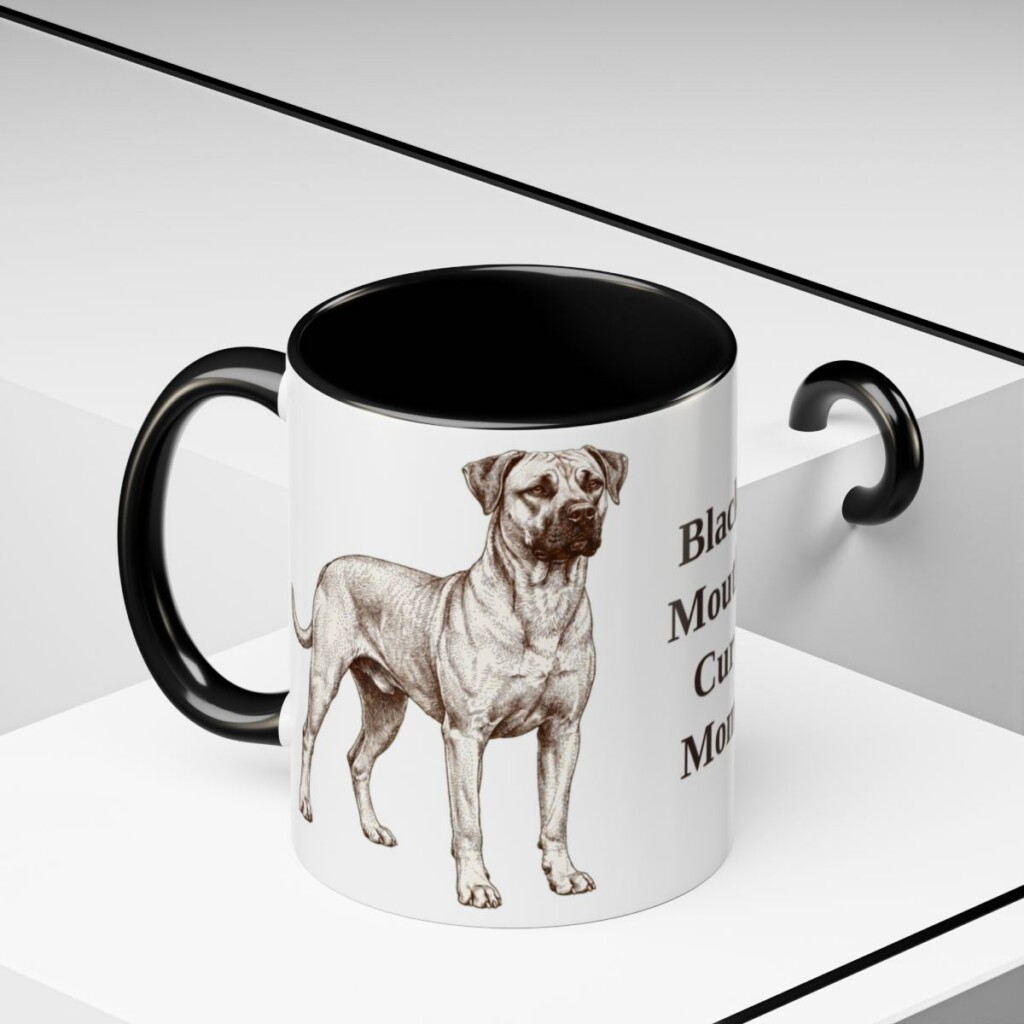 black-mouth-cur-mug-mom-black-context-2-3 11oz Black Mouth Cur Dog Mom Mug, Vintage Sketch Coffee Mug, Dog Mom Gift