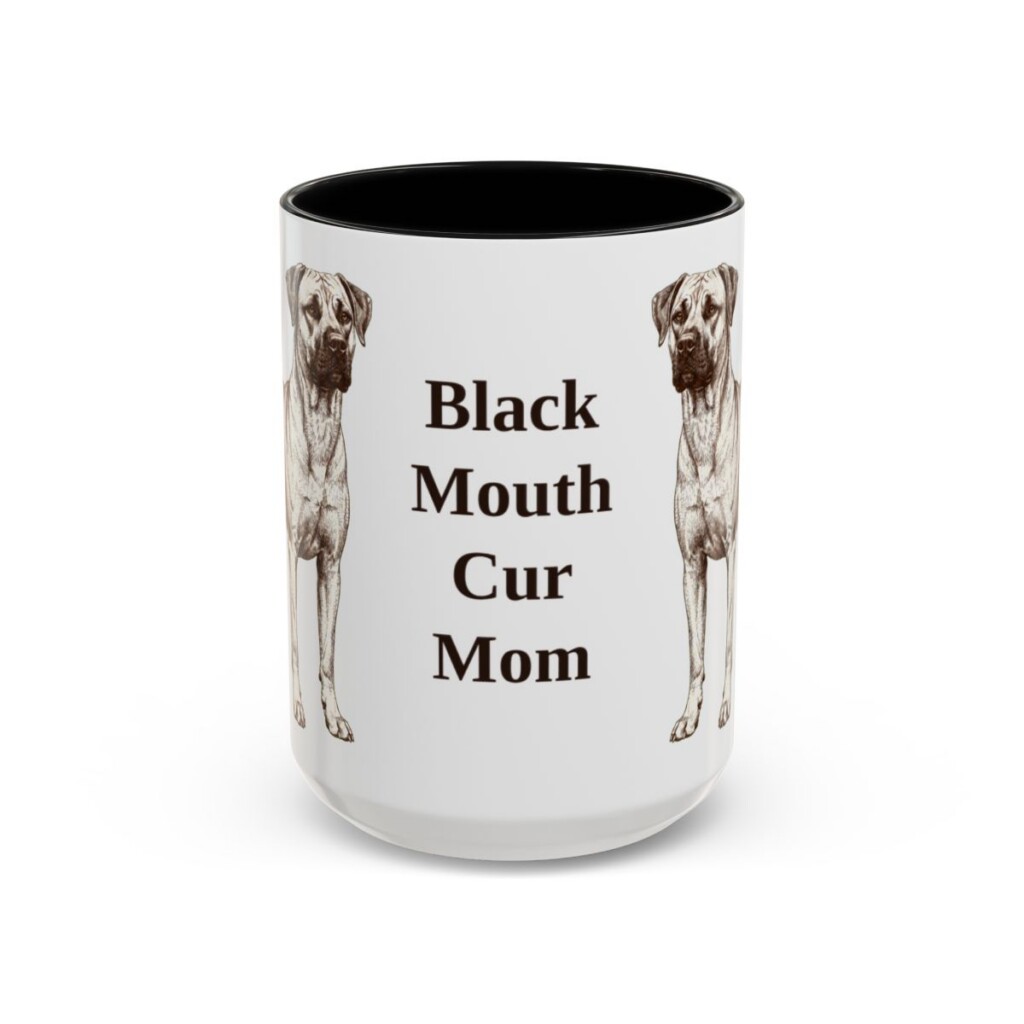 black-mouth-cur-mug-mom-black-front-2 15oz Black Mouth Cur Dog Mom Mug, Vintage Sketch Coffee Mug, Dog Mom Gift