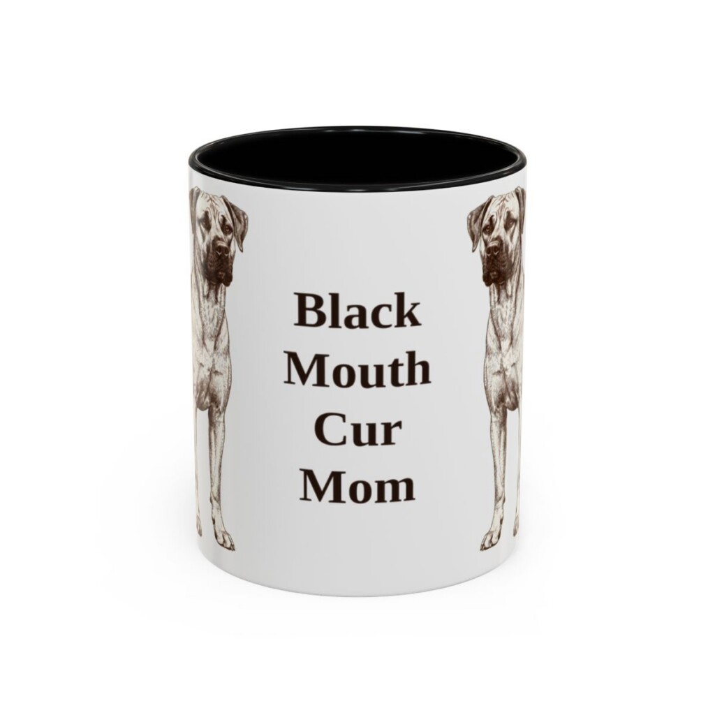 black-mouth-cur-mug-mom-black-front-3 11oz Black Mouth Cur Dog Mom Mug, Vintage Sketch Coffee Mug, Dog Mom Gift