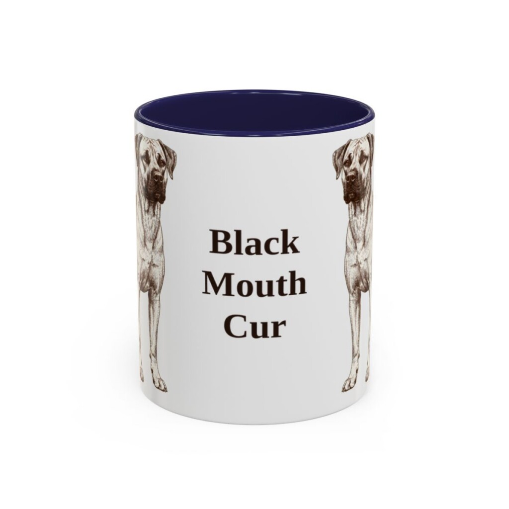 11oz Black Mouth Cur Mug, Vintage Dog Portrait Coffee Mug, Dog Lover Gift
