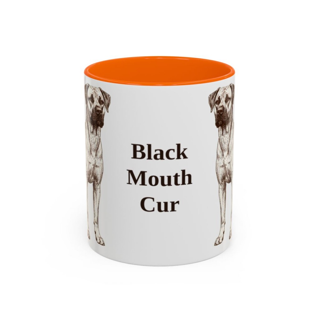 11oz Black Mouth Cur Mug, Vintage Dog Portrait Coffee Mug, Dog Lover Gift