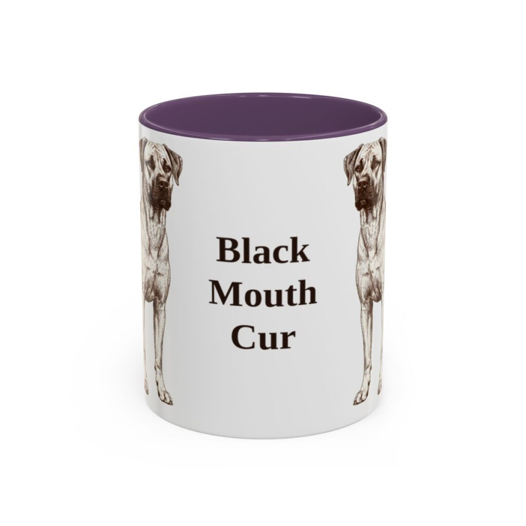 11oz Black Mouth Cur Mug, Vintage Dog Portrait Coffee Mug, Dog Lover Gift