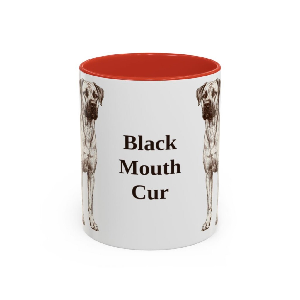 11oz Black Mouth Cur Mug, Vintage Dog Portrait Coffee Mug, Dog Lover Gift