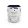 black-mouth-cur-mug-writeup-navy-4 11oz Black Mouth Cur Mug, Illustrated Dog Breed Facts Coffee Mug, Vintage Dog Keepsake Gift