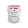 black-mouth-cur-mug-writeup-pink-4 11oz Black Mouth Cur Mug, Illustrated Dog Breed Facts Coffee Mug, Vintage Dog Keepsake Gift