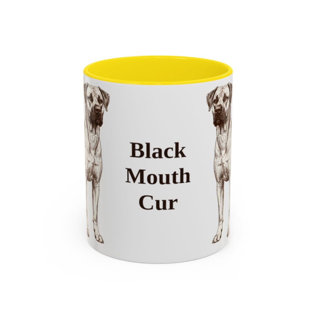 11oz Black Mouth Cur Mug, Vintage Dog Portrait Coffee Mug, Dog Lover Gift