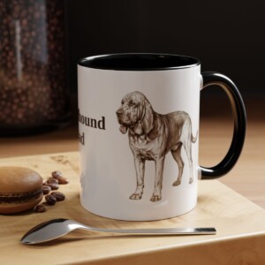 11oz Bloodhound Dog Dad Mug, Vintage Sketch Coffee Mug, Dog Dad Gift