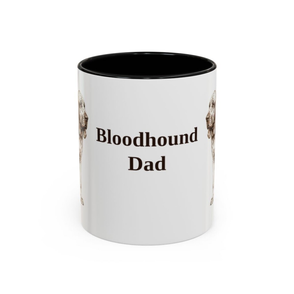 11oz Bloodhound Dog Dad Mug, Vintage Sketch Coffee Mug, Dog Dad Gift