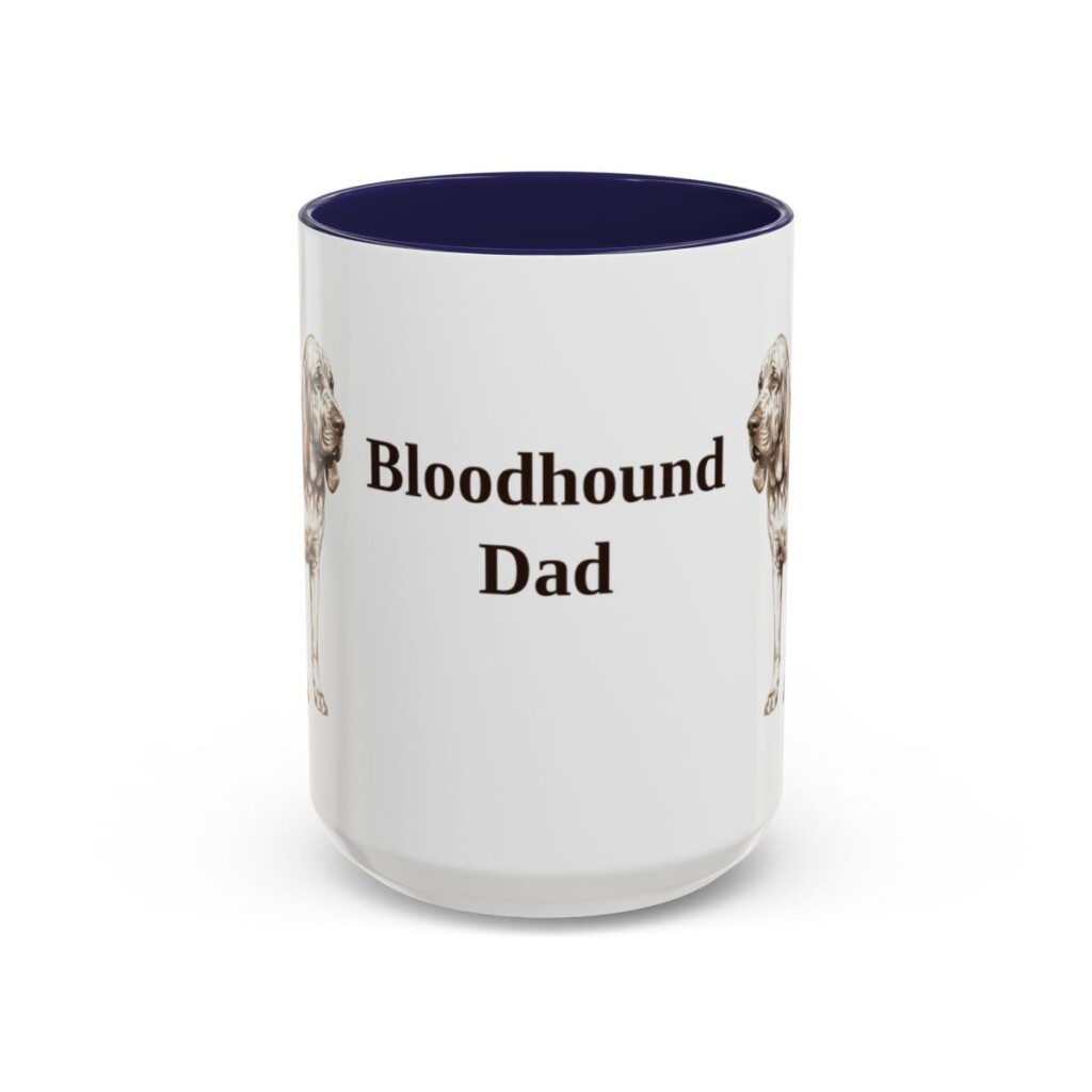 15oz Bloodhound Dog Dad Mug, Vintage Sketch Coffee Mug, Dog Dad Gift