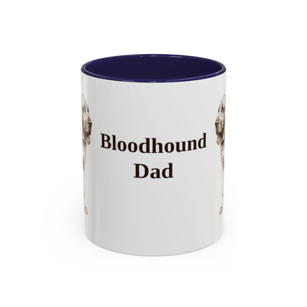 11oz Bloodhound Dog Dad Mug, Vintage Sketch Coffee Mug, Dog Dad Gift