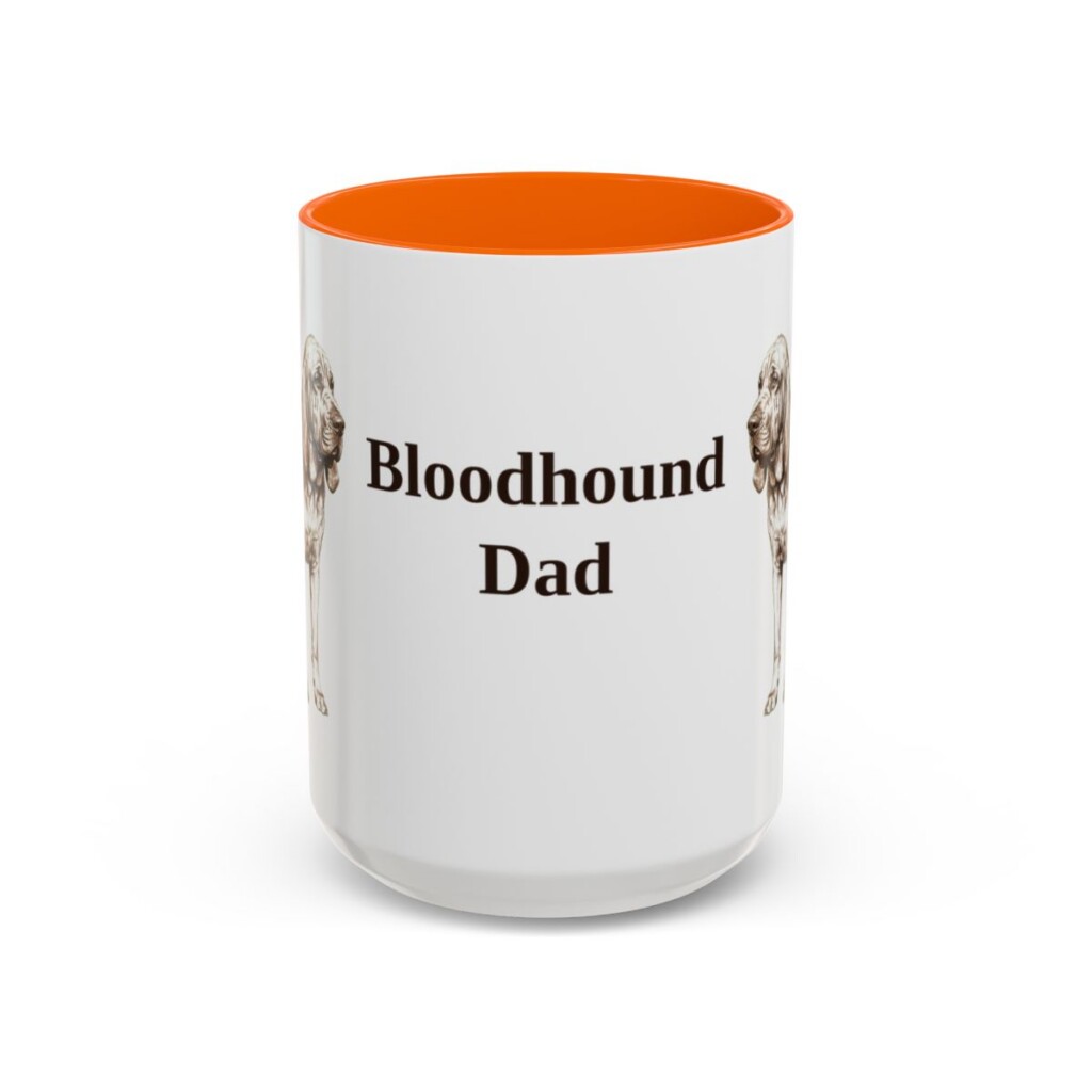15oz Bloodhound Dog Dad Mug, Vintage Sketch Coffee Mug, Dog Dad Gift