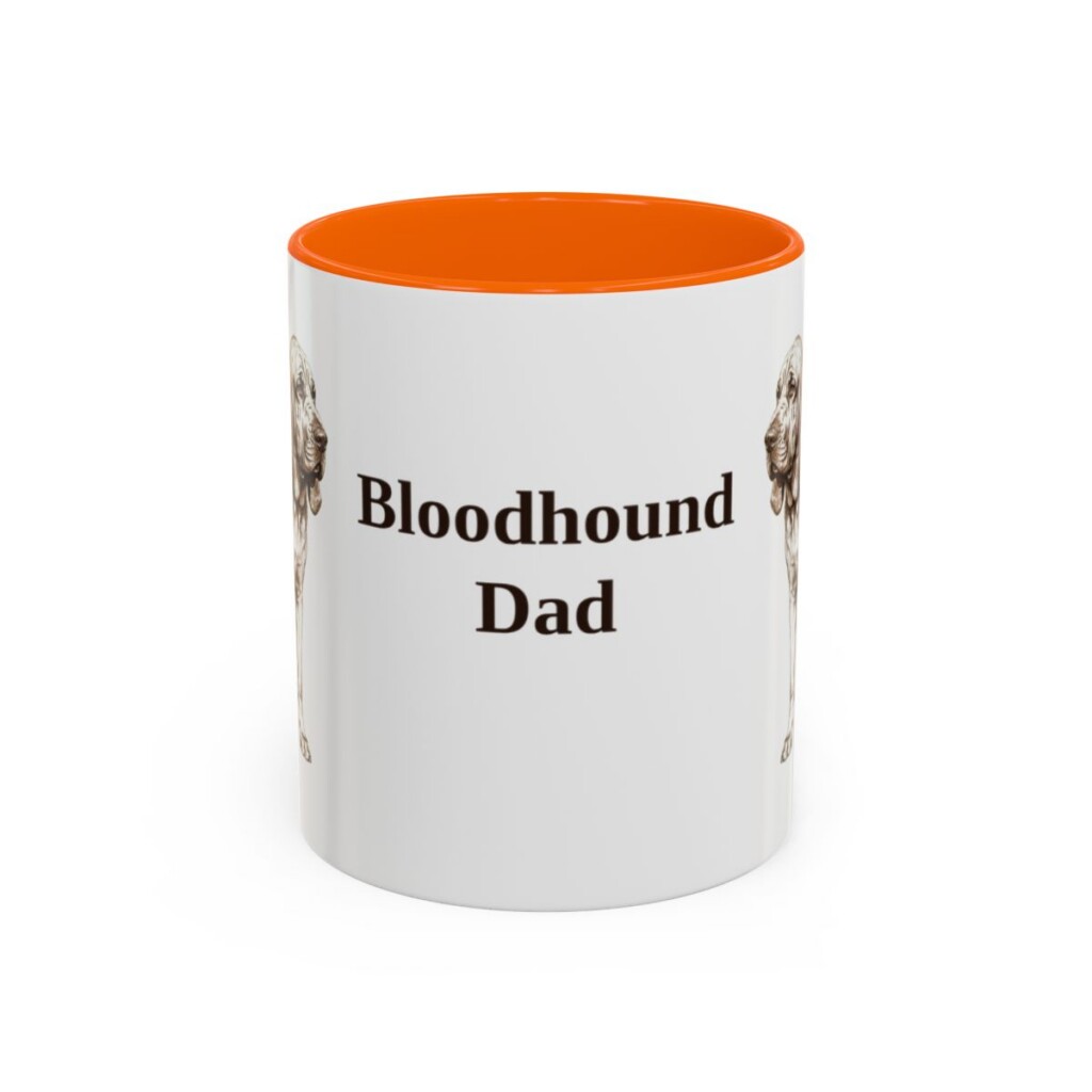 11oz Bloodhound Dog Dad Mug, Vintage Sketch Coffee Mug, Dog Dad Gift