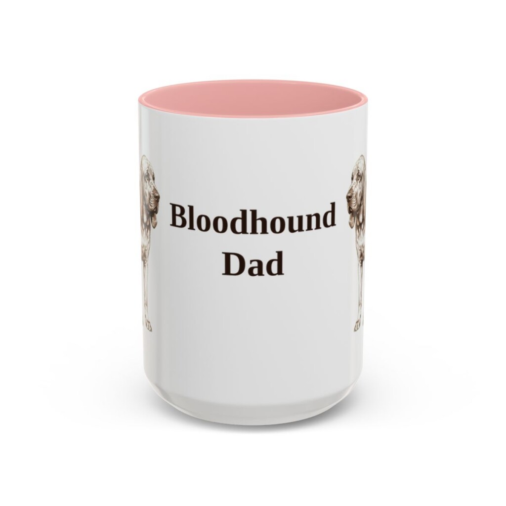 15oz Bloodhound Dog Dad Mug, Vintage Sketch Coffee Mug, Dog Dad Gift