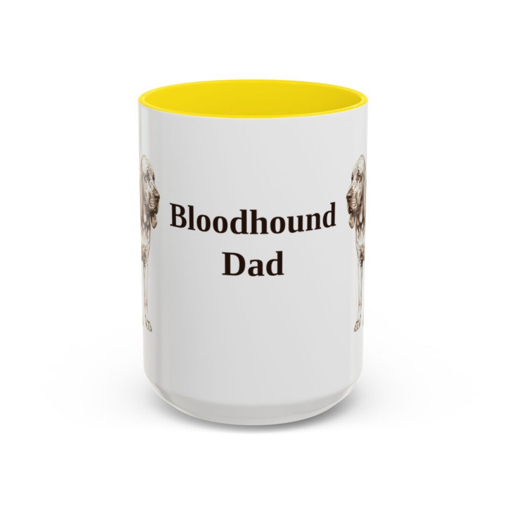 15oz Bloodhound Dog Dad Mug, Vintage Sketch Coffee Mug, Dog Dad Gift