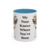 11oz Funny Bloodhound Mug, My Nose Knows Where You've Been, Vintage Dog Coffee Mug, Dog Lover Gift