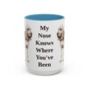 bloodhound-mug-humor-light-blue-3 15oz Funny Bloodhound Mug, My Nose Knows Where You've Been, Vintage Dog Coffee Mug, Dog Lover Gift