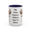 bloodhound-mug-humor-navy-3 15oz Funny Bloodhound Mug, My Nose Knows Where You've Been, Vintage Dog Coffee Mug, Dog Lover Gift