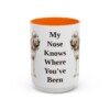 bloodhound-mug-humor-orange-3 15oz Funny Bloodhound Mug, My Nose Knows Where You've Been, Vintage Dog Coffee Mug, Dog Lover Gift