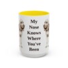 bloodhound-mug-humor-yellow-3 15oz Funny Bloodhound Mug, My Nose Knows Where You've Been, Vintage Dog Coffee Mug, Dog Lover Gift