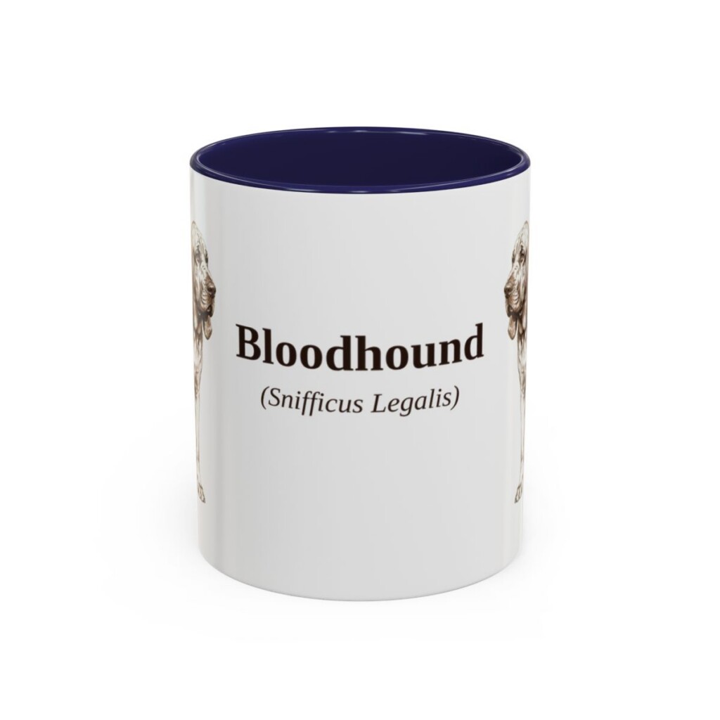 bloodhound-mug-latin-navy-1 11oz Bloodhound Latin Mug, Bloodhound, Vintage Dog Coffee Mug, Dog Lover Gift