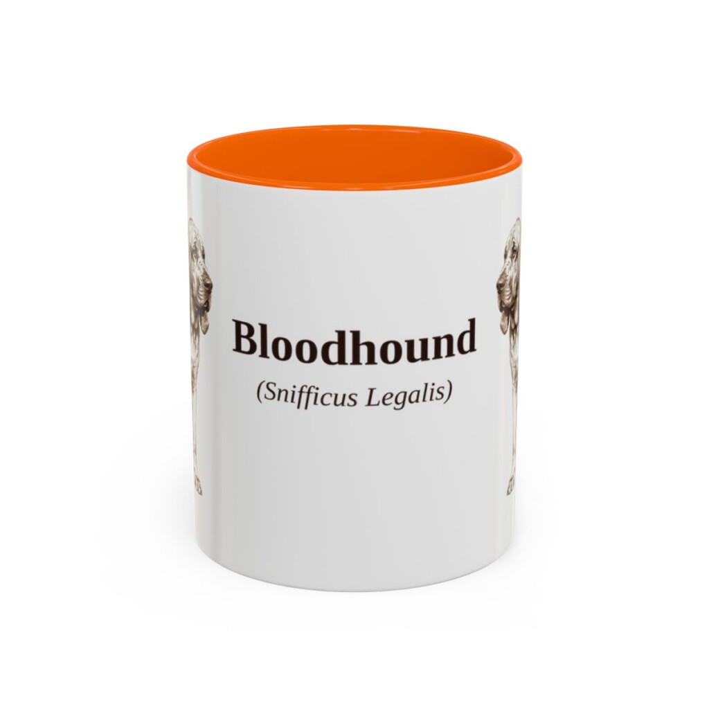 bloodhound-mug-latin-orange-1 11oz Bloodhound Latin Mug, Bloodhound, Vintage Dog Coffee Mug, Dog Lover Gift