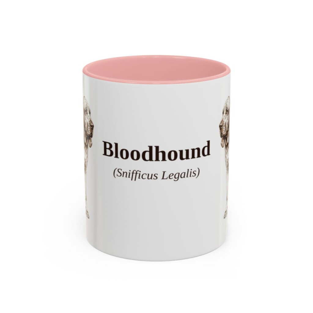 bloodhound-mug-latin-pink-1 11oz Bloodhound Latin Mug, Bloodhound, Vintage Dog Coffee Mug, Dog Lover Gift