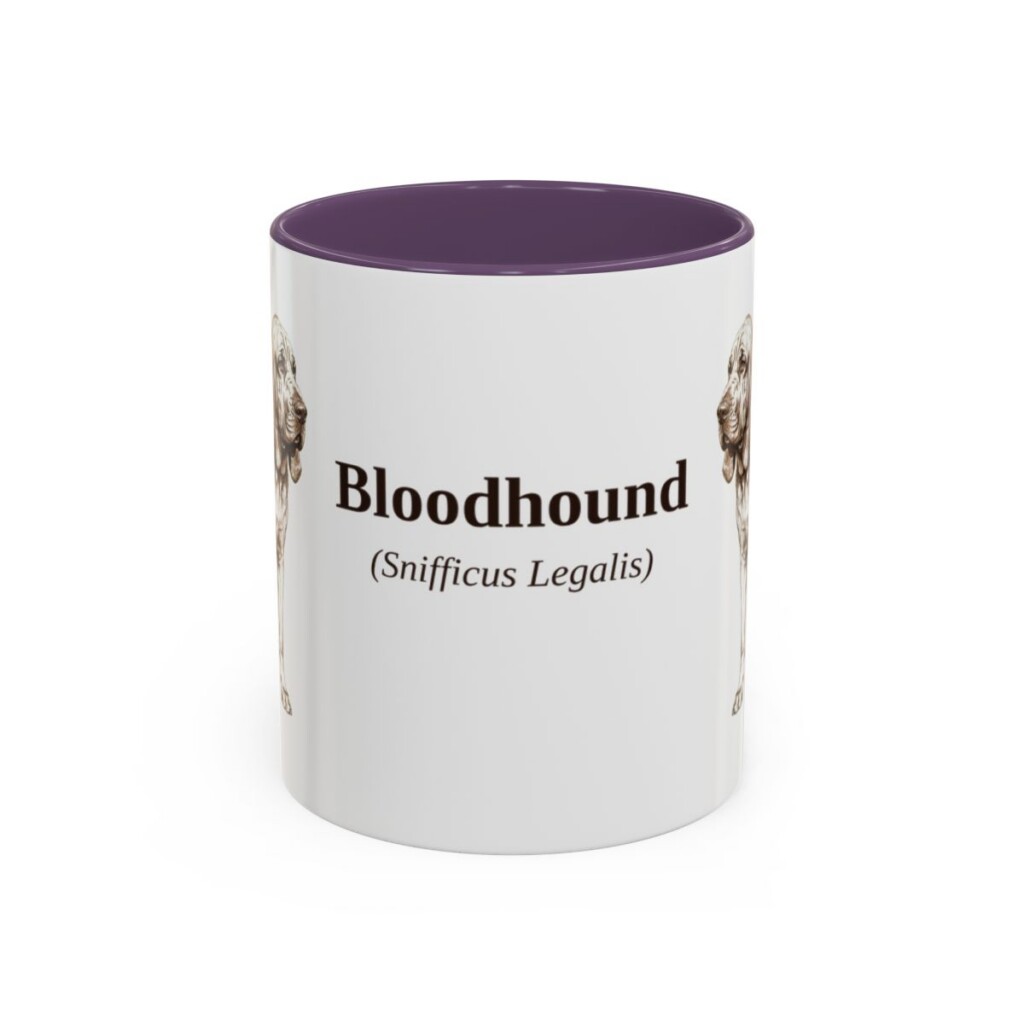 bloodhound-mug-latin-purple-1 11oz Bloodhound Latin Mug, Bloodhound, Vintage Dog Coffee Mug, Dog Lover Gift