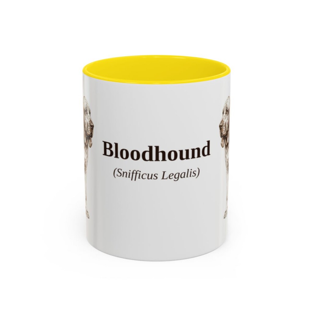 bloodhound-mug-latin-yellow-1 11oz Bloodhound Latin Mug, Bloodhound, Vintage Dog Coffee Mug, Dog Lover Gift