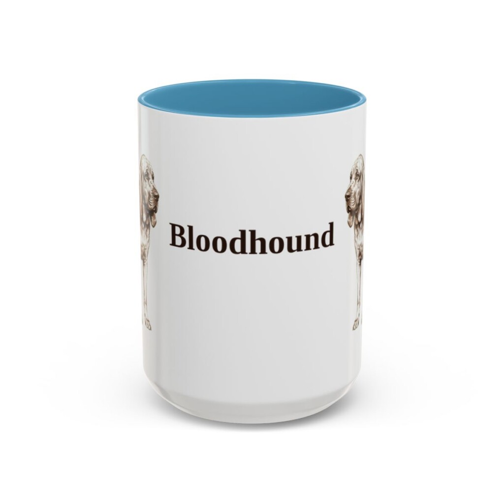 15oz Bloodhound Mug, Vintage Dog Portrait Coffee Mug, Dog Lover Gift